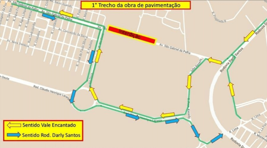 Reta do Vale é interditada para obras de pavimentação em concreto