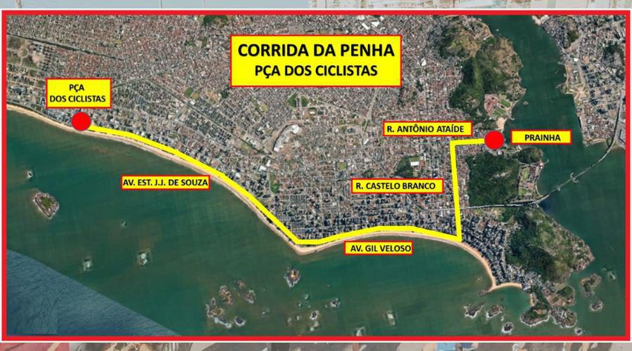 Neste domingo (20), Vias de Vila Velha serão fechadas para a Corrida da Penha