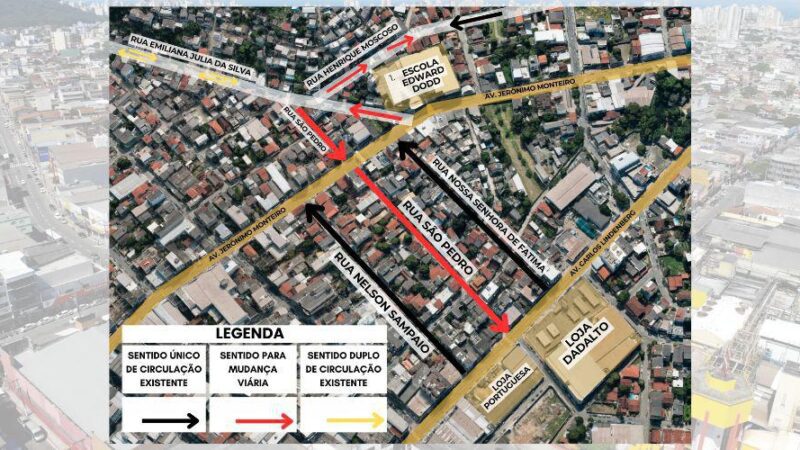 Novo sentido de tráfego é implantado em vias da Glória pela Prefeitura