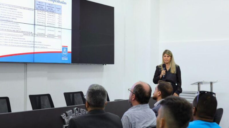 Prefeitura apresenta resultados das metas fiscais de 2025 ao Poder Legislativo