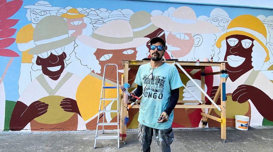 Sábado marca a inauguração de mural que celebra a herança do Congo na Barra do Jucu