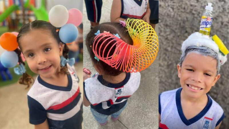 Brincadeira “Cabelo Maluco” é usada como ferramenta pedagógica na escola