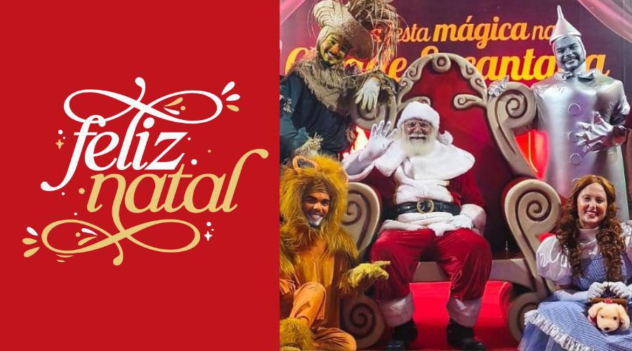 Papai Noel e espetáculo “O Mágico de Oz” levam o clima de Natal aos bairros nesta quinta-feira