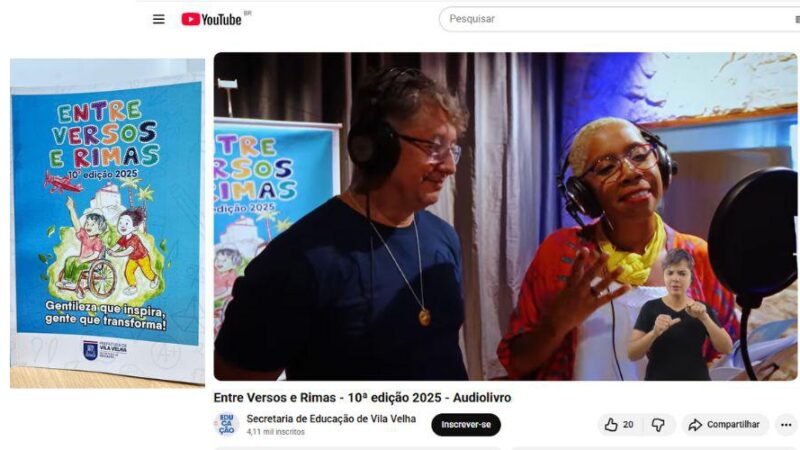 Livro “Entre Versos e Rimas” está no YouTube na versão em áudio e em Libras
