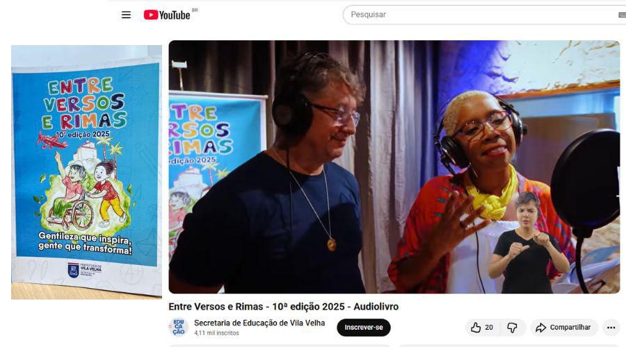 Livro “Entre Versos e Rimas” está no YouTube na versão em áudio e em Libras