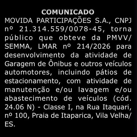 Comunicado de concessão de licença Ambiental