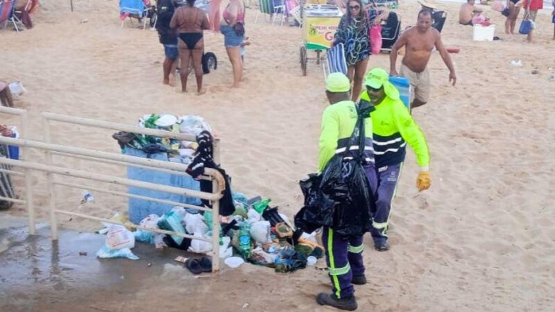 Em apenas 12 horas, Vila Velha realiza a coleta de 12 toneladas de resíduos nas praias