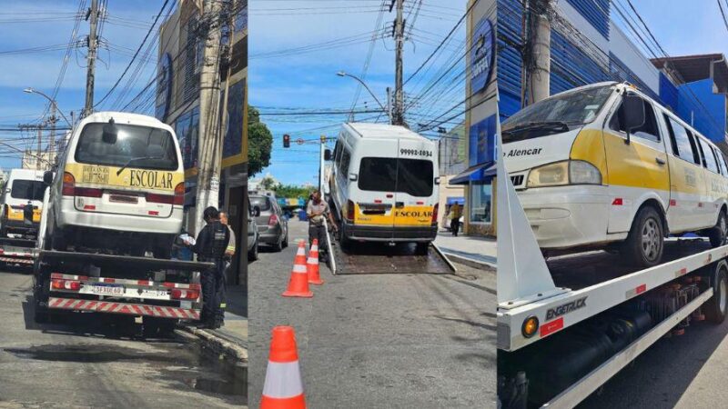 Apreensão de seis vans escolares clandestinas é realizada pela Guarda Municipal