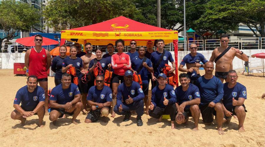 Guardas Municipais de Vila Velha participam de curso de primeiros socorros na Praia da Costa