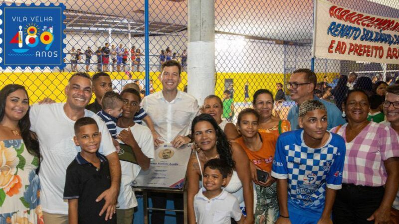 Famílias prestigiam inauguração da área de lazer em Cobi de Baixo