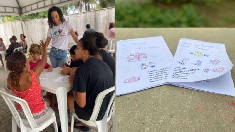Crianças elaboram livros infantis no CRAS de Morada da Barra