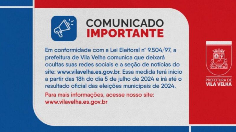 A partir desta sexta-feira, Prefeitura suspende atividades em redes sociais e site de notícias